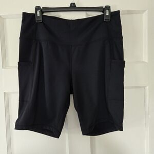 Black Women's Athletic Shorts with Side Pockets
